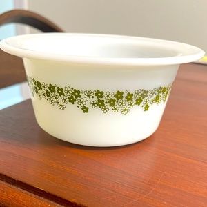 Vintage Pyrex Spring Blossom Crazy Daisy Grewn Buttertub Bowl